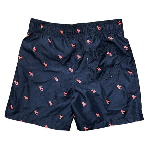 Abercrombie Kids Lined Navy Blue & Orange Logo Swim Shorts Boy's 9/10 - Picture 5 of 7